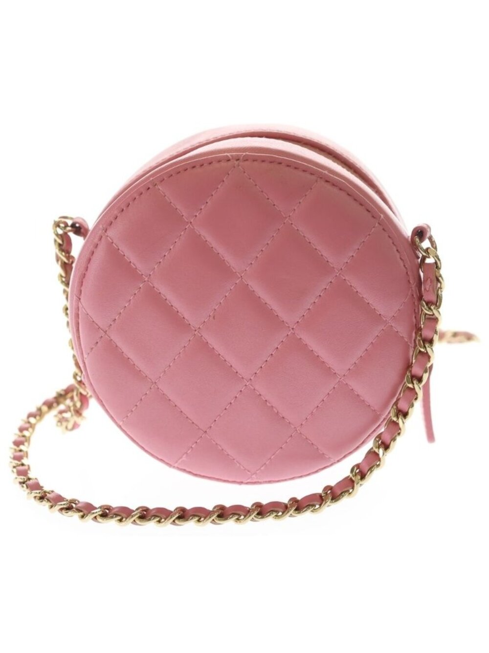Chanel Chain Shoulder Bag Quilted CC Logo Round Cocoball Lambskin - Picture 2 of 7